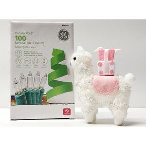 New GE 100 Mini Lights ConstantOn Green Wire Christmas Indoor Outdoor Plus Llama